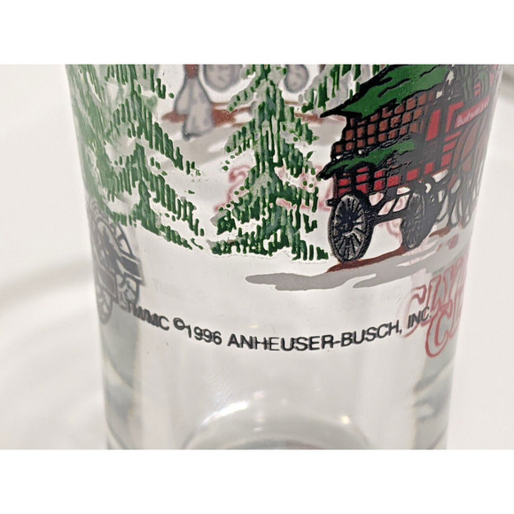 Budweiser Clydesdale Pilsner Glasses 1989 12 oz 7.25"H Beer Drink Decor Set 4 - Picture 5 of 6